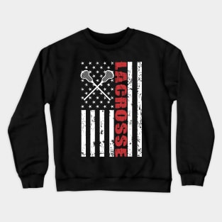 Lacrosse American Flag - US Sports Crewneck Sweatshirt